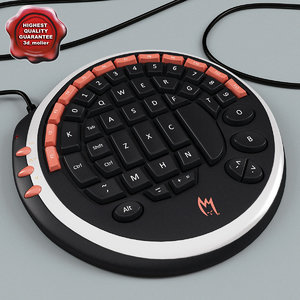 3d model gamer keyboard zykon k1