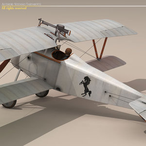 3d model nieuport 17 baracca biplane
