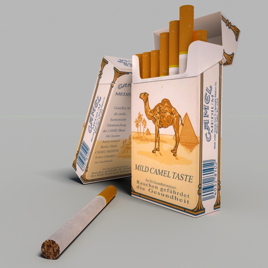 3d model camel pack cigarettes