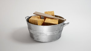 3d model metal bucket handmade soap