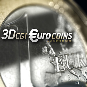 euro coins 3d model