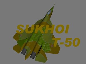 3d sukhoi t-50 stealth fighter
