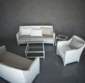 3d outdoor sofas lounge chair model