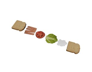 bacon lettuce tomato sandwich 3d 3ds