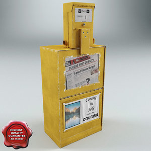 3d model newspaper street dispenser