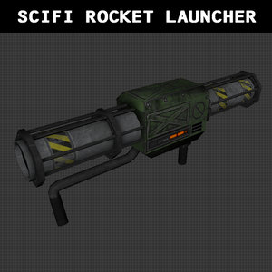free obj model scifi rocket launcher weapon
