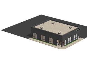 small warehouse office building 3d model
