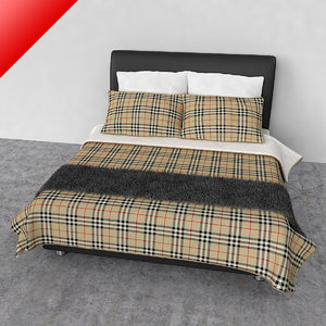3d model queen bed comforter
