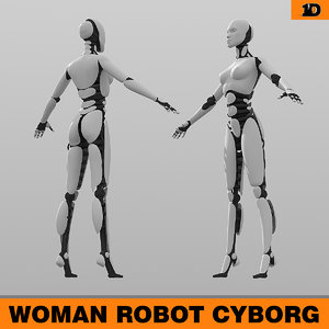 3d woman robot model