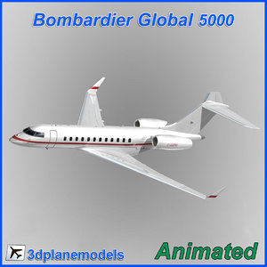bombardier global 5000 3d model