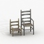 3ds max old wooden chairs