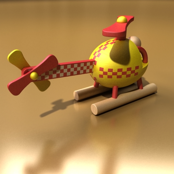wooden toy - helicopter 3d obj