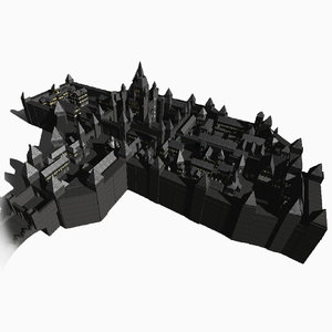 3d village castle model