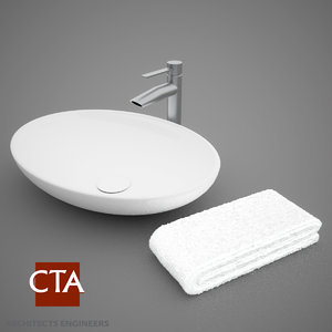 modern sink towel 3d model