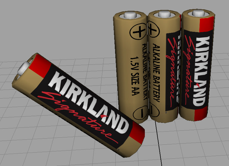 kirkland signature aa battery 3d obj