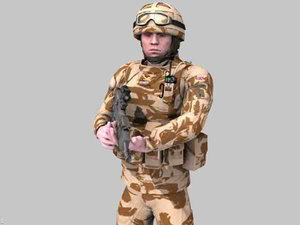 3d model british royal marine soldier