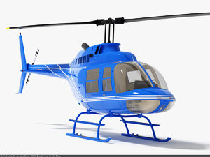 3d max bell 206 jetranger helicopter