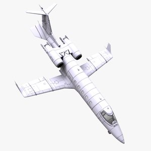 learjet 60 jet aircraft 3d model