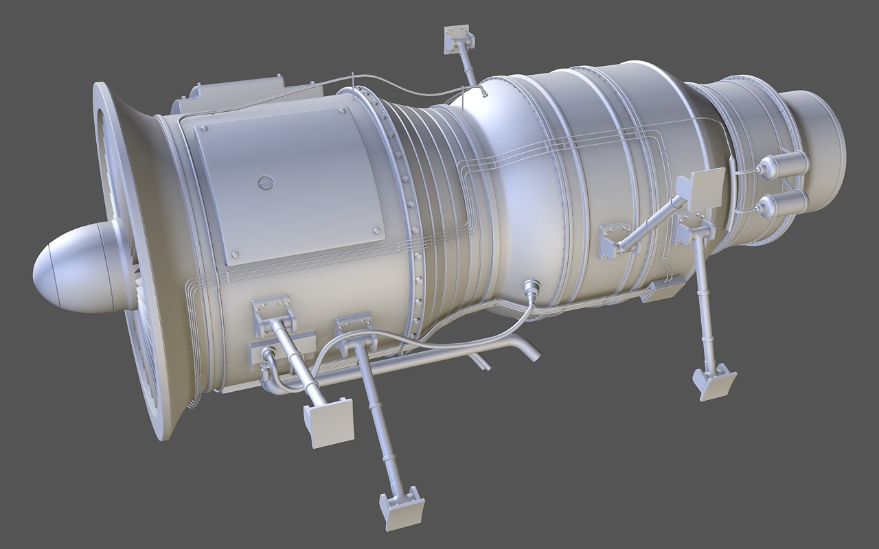 3d model jet engine