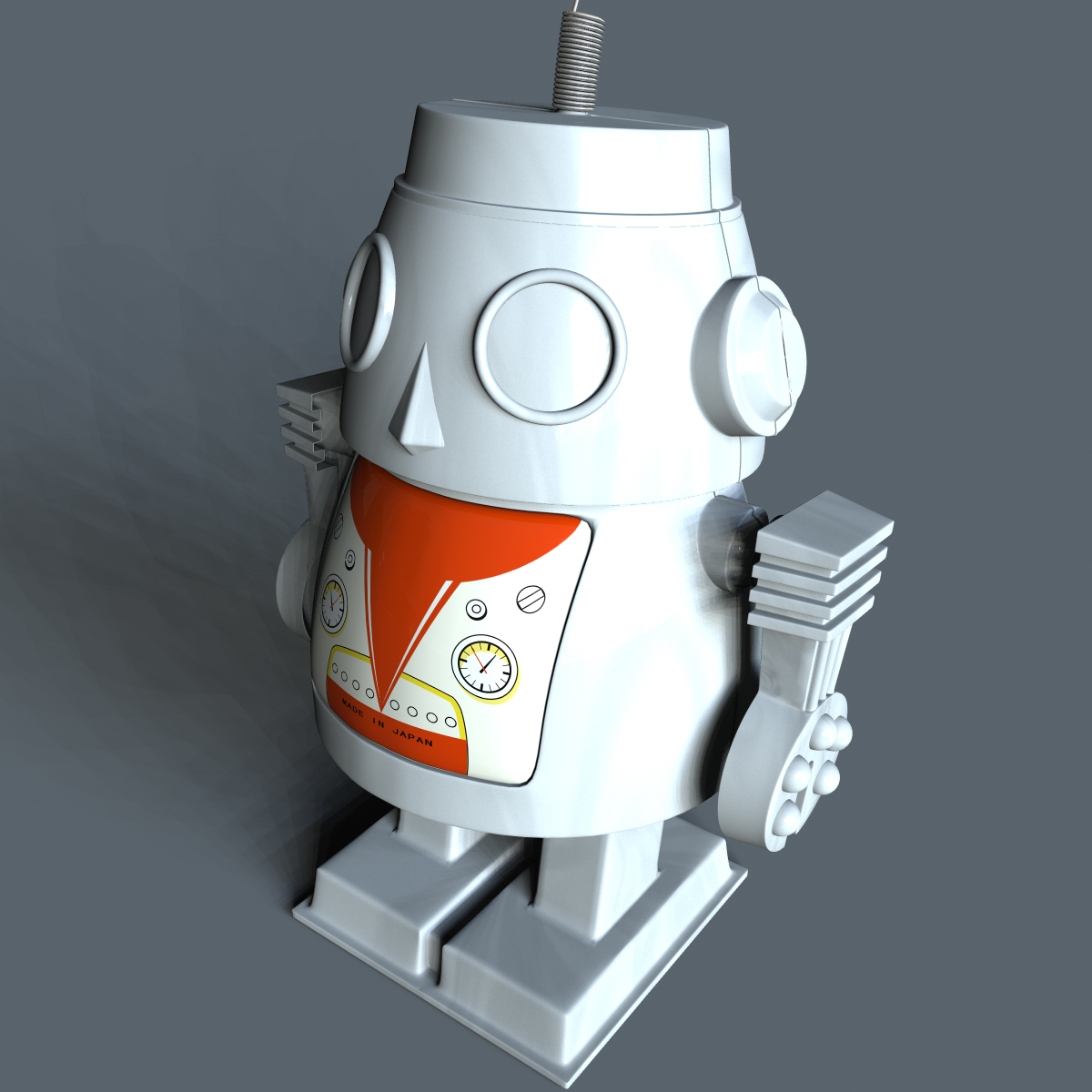 windup toy robot 3d model