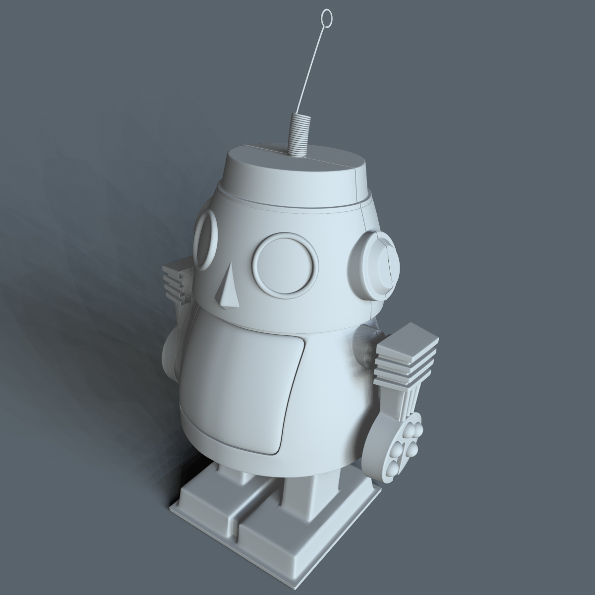 windup toy robot 3d model