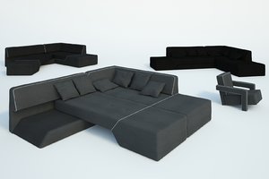free obj model modern sofa chair