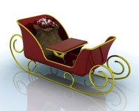 3d christmas sleigh