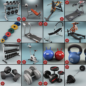 3d gym equipment v6 model