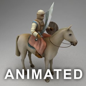 3ds rigged nomad rider horse