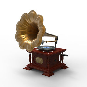 3d antique gramophone
