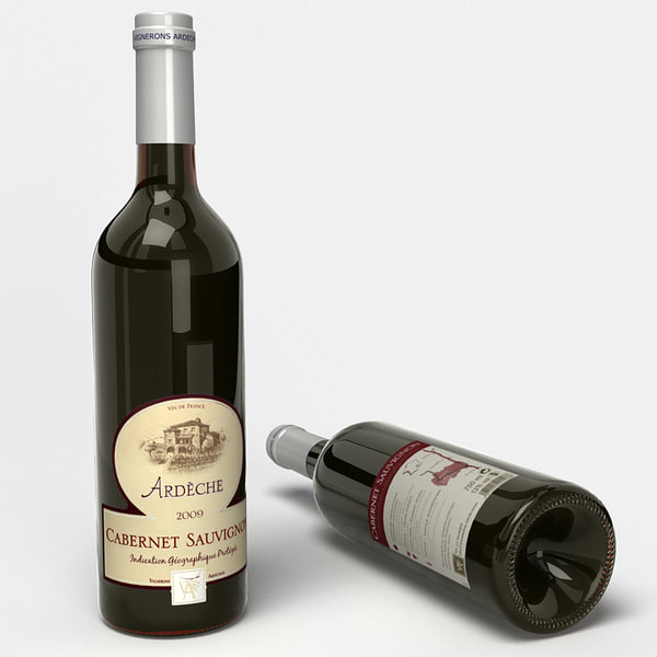 3ds max red wine bottle