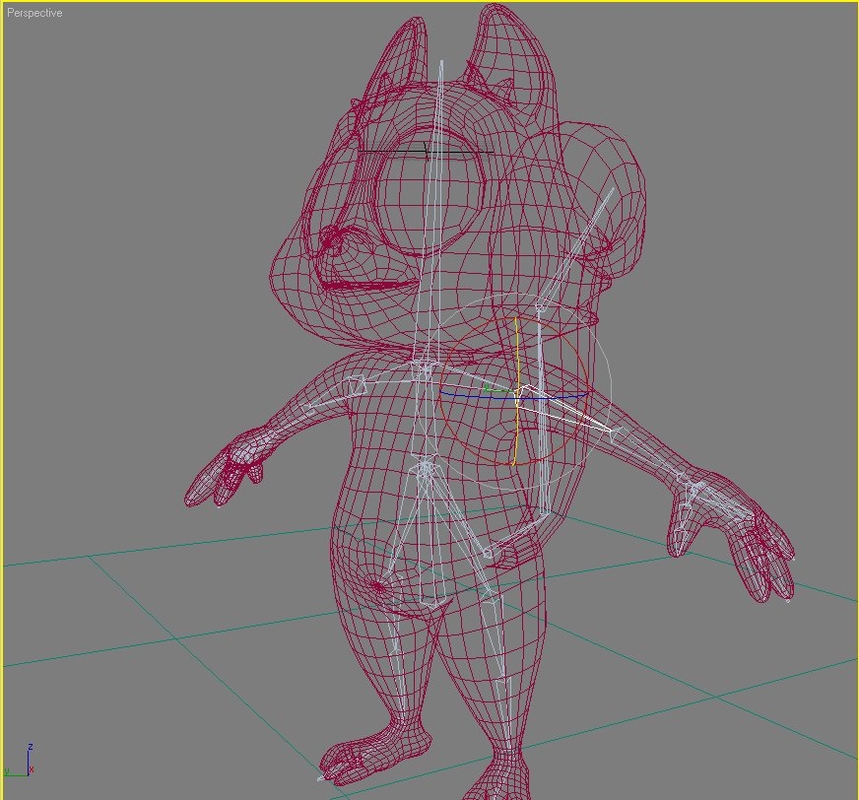 cute cartoon squirrel rigged 3d max