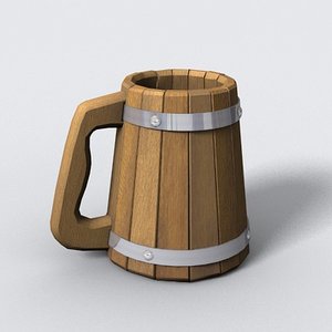 3d model old beer mug