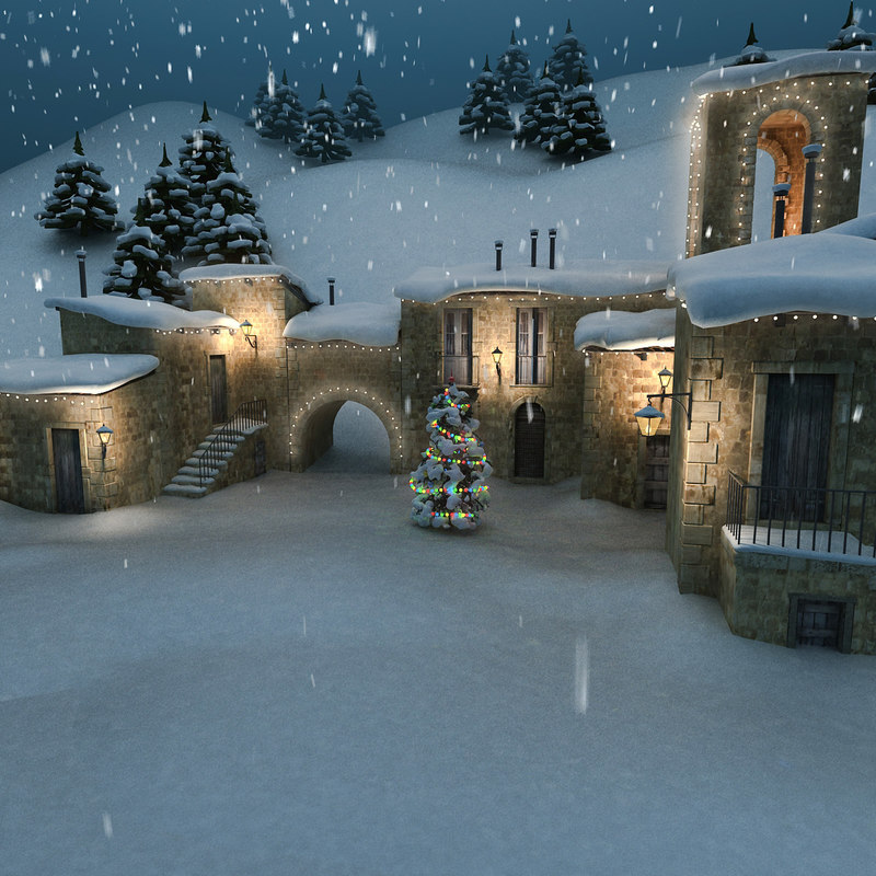 winter house 3d models for download turbosquid 3d medieval village christmas model