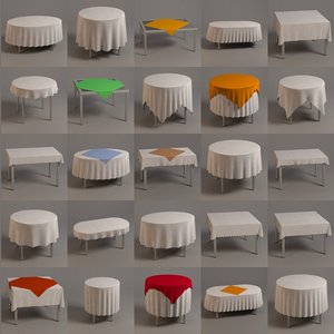 3ds max tables tableclothes