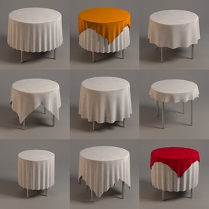 3d model tables tableclothes