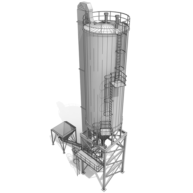 concrete silo 3d model