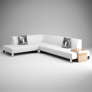 3dsmax white modern sofa 13