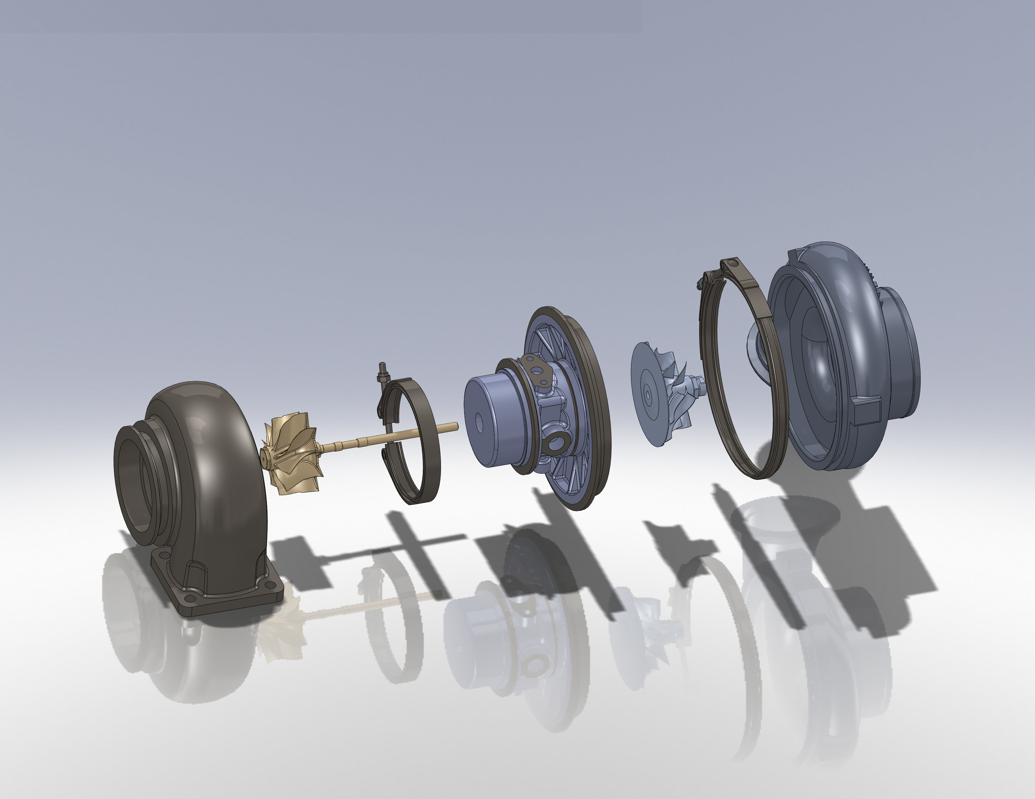 garrett turbocharger 3d model