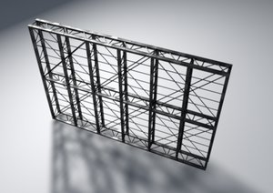 3d obj scaffolding wall