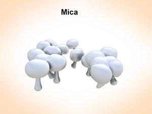 3d mica mushrooms