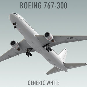 3d boeing 767-300 generic white model