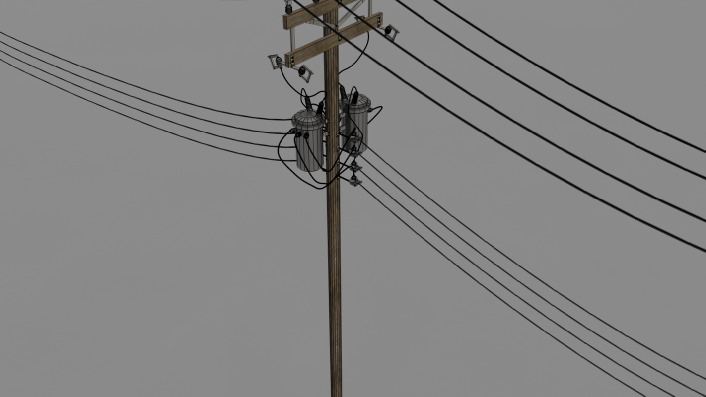 3d utility pole model