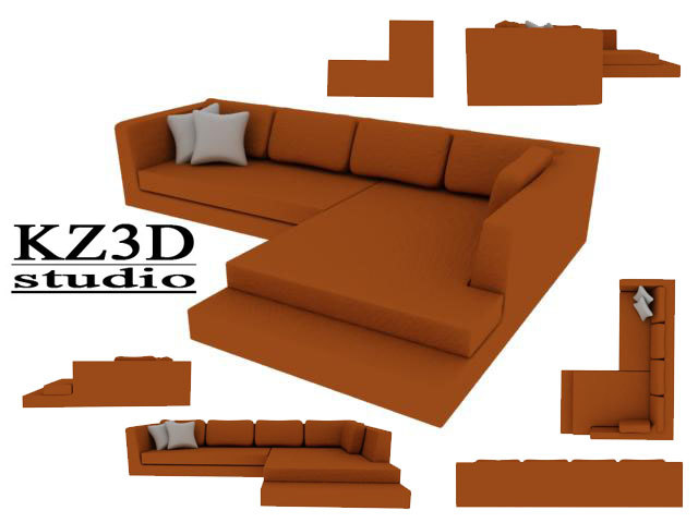 3d brown japanese sofa furniture