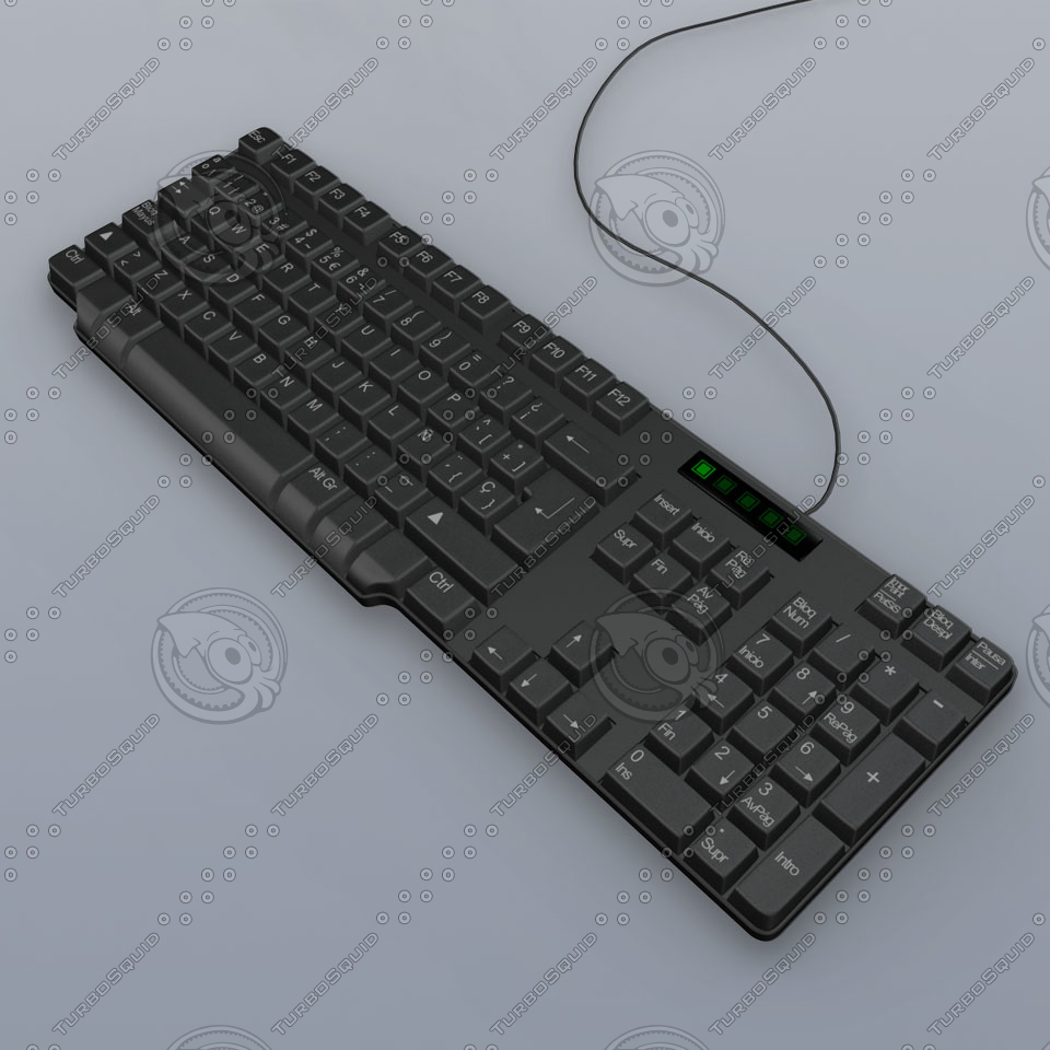 3D модель Клавиатура испанская - TurboSquid 649536