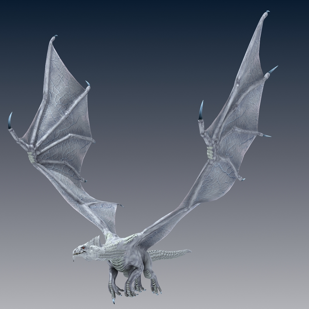 3ds Max White Dragon Character