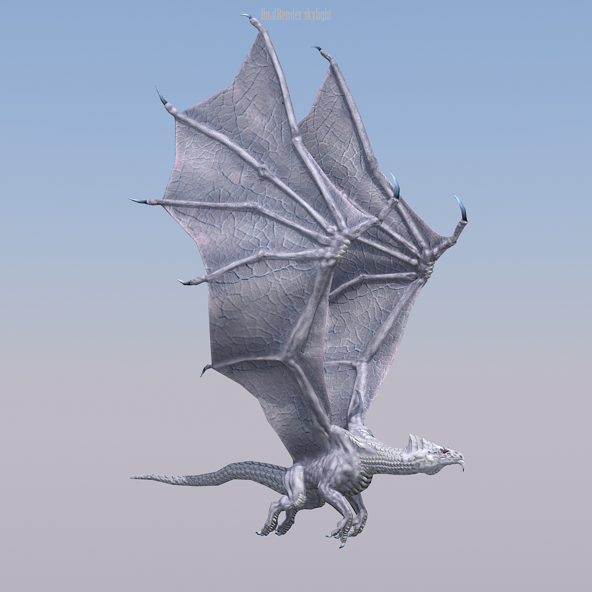 3ds max white dragon character