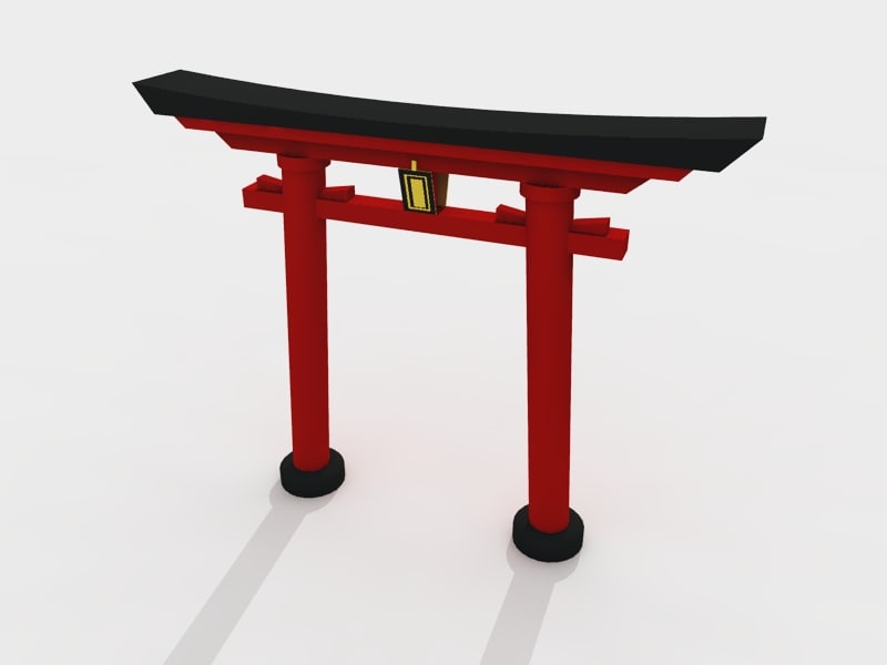 3d torii gate garden japanese model