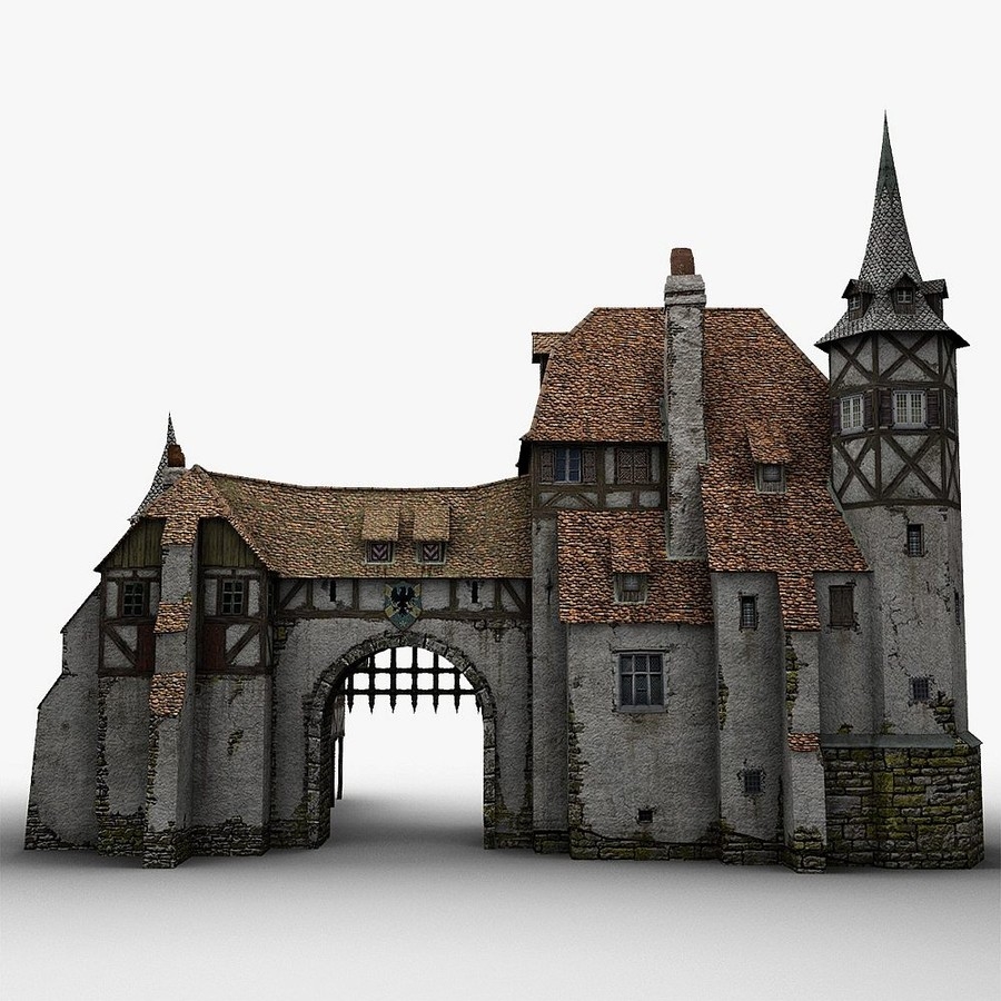 old medieval warehouse 3d obj