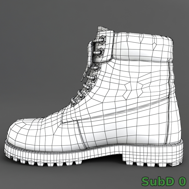realistic boots 3d model